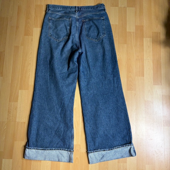 Agolde Dame Jeans in Control Wide Leg Cuffed Medium Wash 31 - Picture 8 of 12